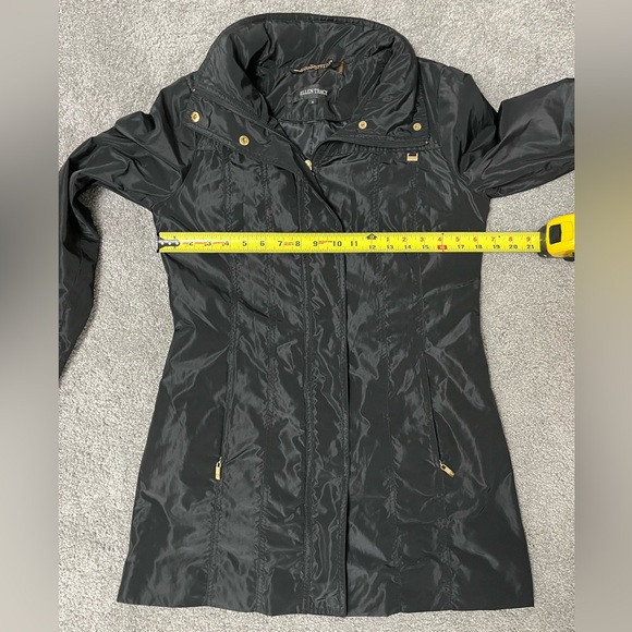Ellen Tracy packable hooded raincoat - black - size small - awesome coat - Picture 8 of 14